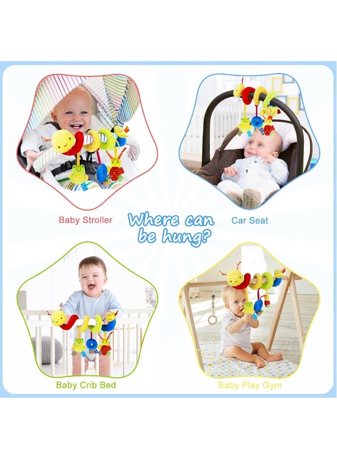 FPVERA Activity Spiral Stroller Toy Infant Plush Hanging Carseat Toys with Ringing Bell - Image 2